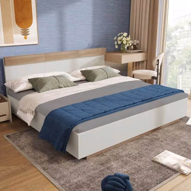 Letto matrimoniale in legno con testiera - Xylo - 160x200 - Quercia bianca