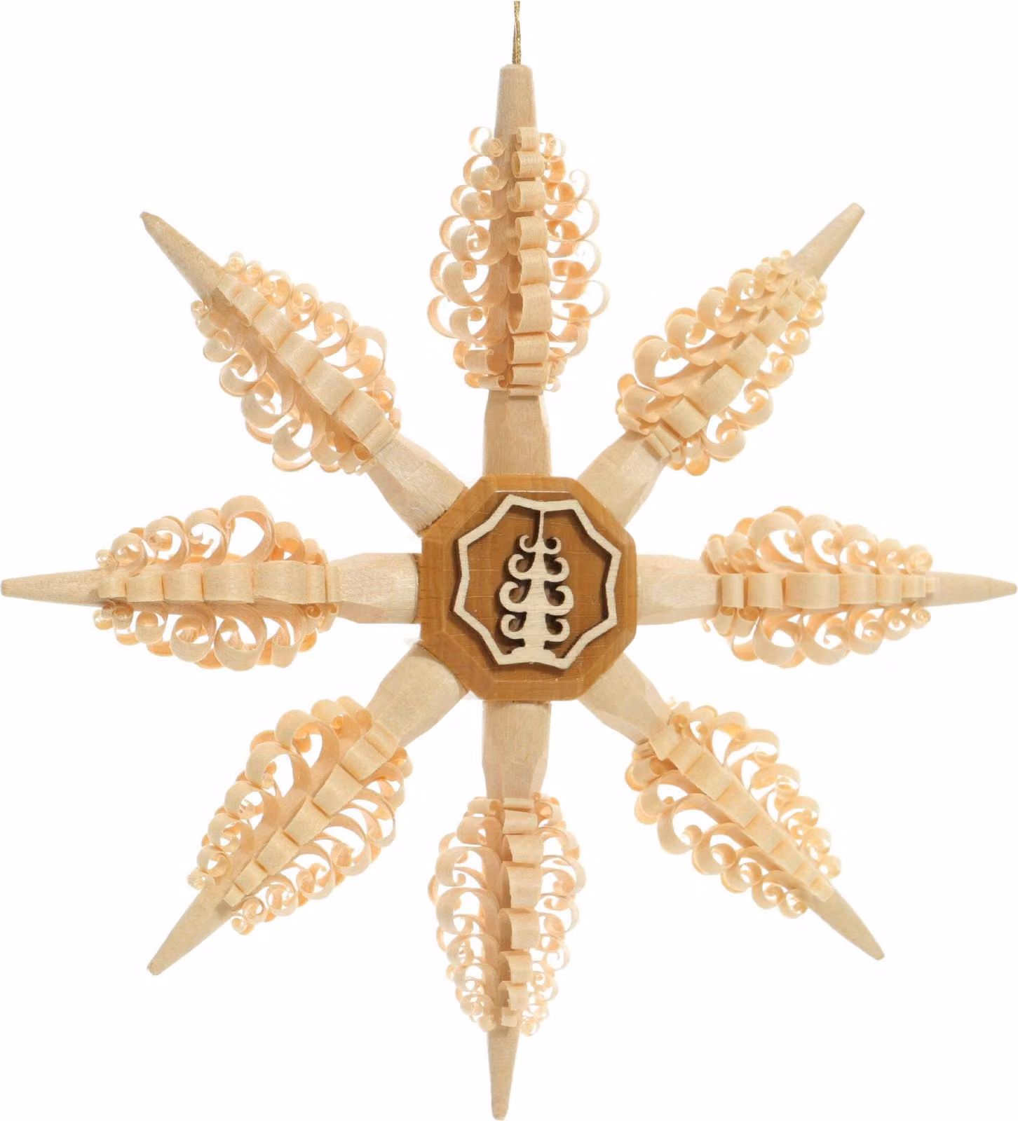 Immagine decorativa a forma di stella di Natale con pigne, dimensioni 13,5x2x13,5 cm, NUOVA