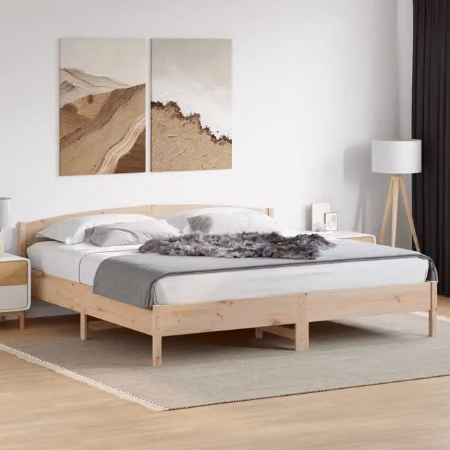 Giroletto senza materasso vidaXL in legno massello di pino marrone L/P: 180 x 200 cm – 1