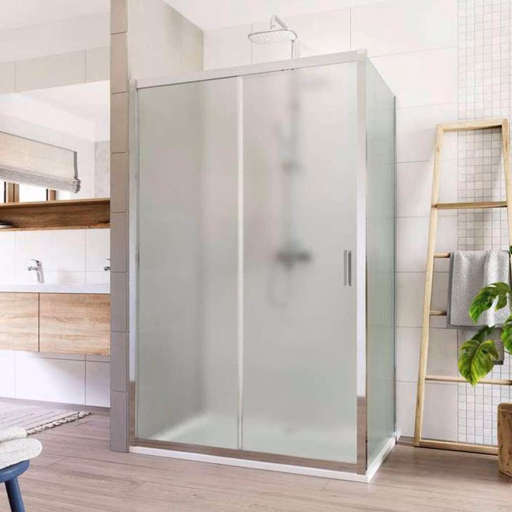 Cabina doccia Mereo, Lima, rettangolo, a scomparsa, 110x100 cm, cromo ALU, vetro Point - CK87432K