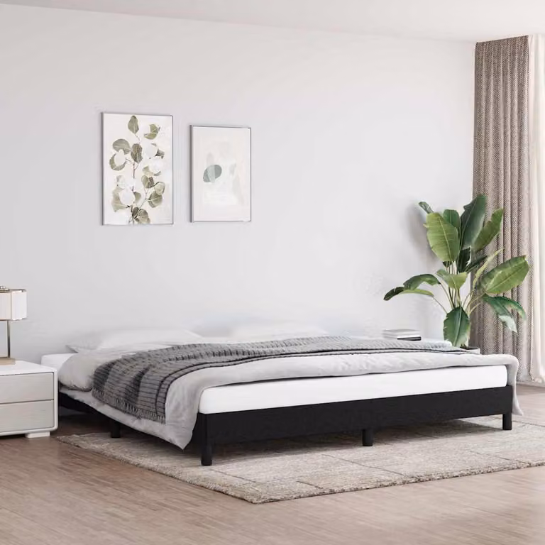 vidaXL Giroletto senza Materasso Nero in Tessuto L/P: 200 x 200 cm