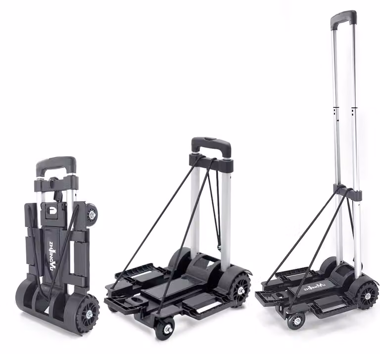Carrello pieghevole portatile da 45 kg, realizzato in alluminio e dotato di 4 ruote