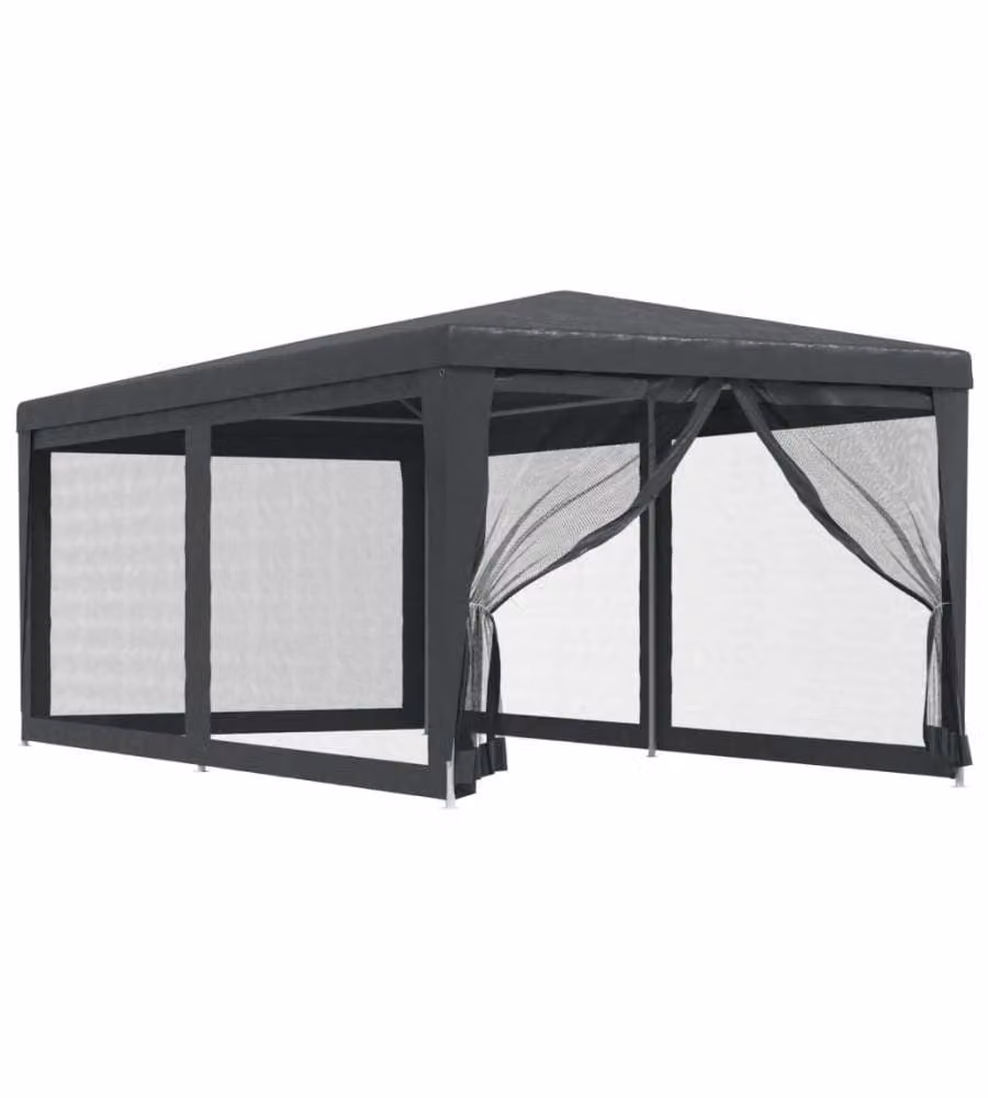 Tenda per feste vidaXL con 6 pareti laterali in rete color antracite L: 6 m, P: 3 m