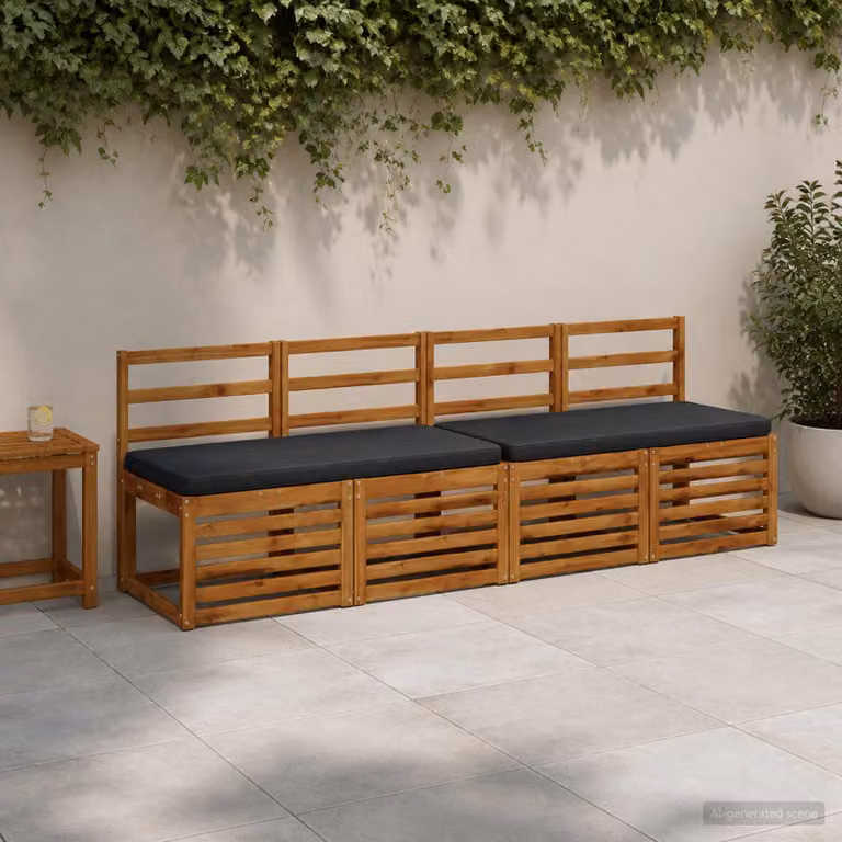 Cuscino per panchina vidaXL in poliestere blu scuro con rivestimento rimovibile e resistente ai raggi UV