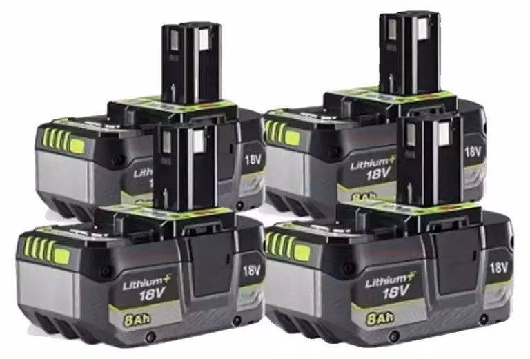Batteria agli ioni di litio, capacità 8000 mAh, compatibile con gli utensili della serie ONE+, 8.0Ah - confezione da 4