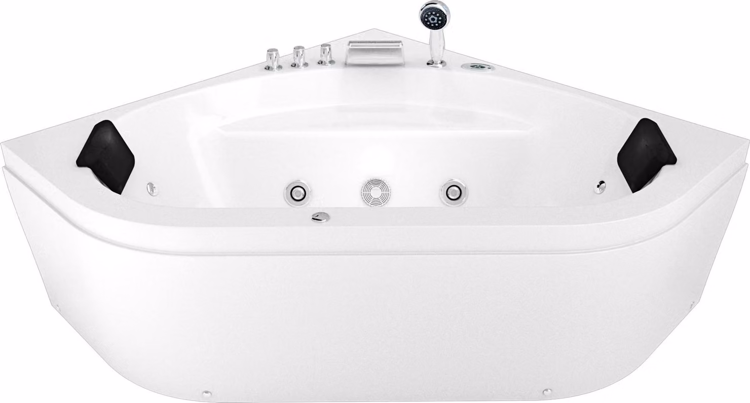 Whirlpool Pool Vasca ad angolo W20R-TH-SC 140x140cm con radio+luce colorata, pulizia attiva del tubo flessibile