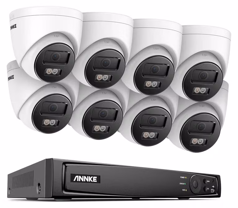 Kit di videosorveglianza a 8 canali con risoluzione 4K – sistema completo di telecamere con rilevamento di persone e veicoli – visione notturna fino a 30 metri