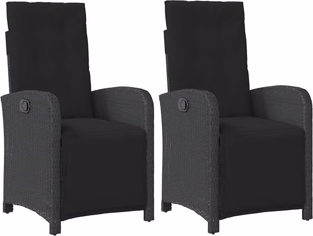 Sedie da Giardino Reclinabili 2 pz | Sedie da Esterno con Poggiapiedi Polyrattan