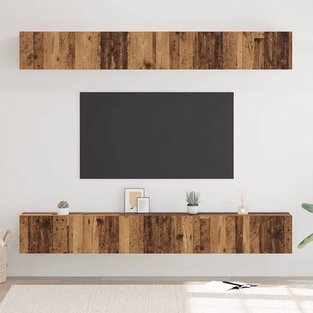 Set mobile TV 6 pz Legno vecchio Legno ingegnerizzato 3393474