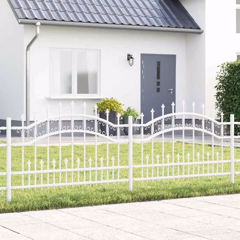 Maison Exclusive - Recinzione per giardino KAMPEN, 240 x 118 cm, acciaio verniciato a polvere, colore bianco
