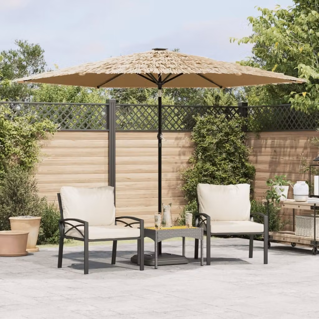 Maison Exclusive - Ombrellone con palo in acciaio, color marrone, dimensioni 288x288x225 cm