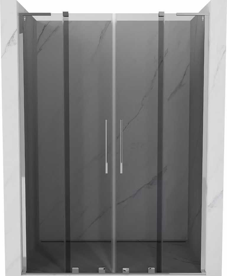 Mexen Velar L Duo porta doccia scorrevole 150 cm, grafite, cromo - 871-150-003-42-01