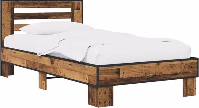 Struttura letto con testata in legno moderno color marrone L: 80 cm, P: 200 cm, H: 83 cm