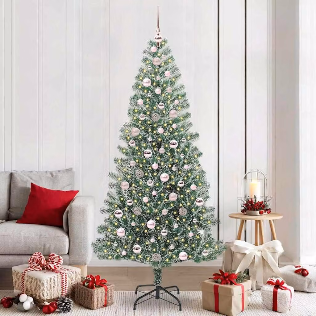 Maison Exclusive - Albero di Natale artificiale, ricoperto di neve, con luci LED, altezza 210 cm