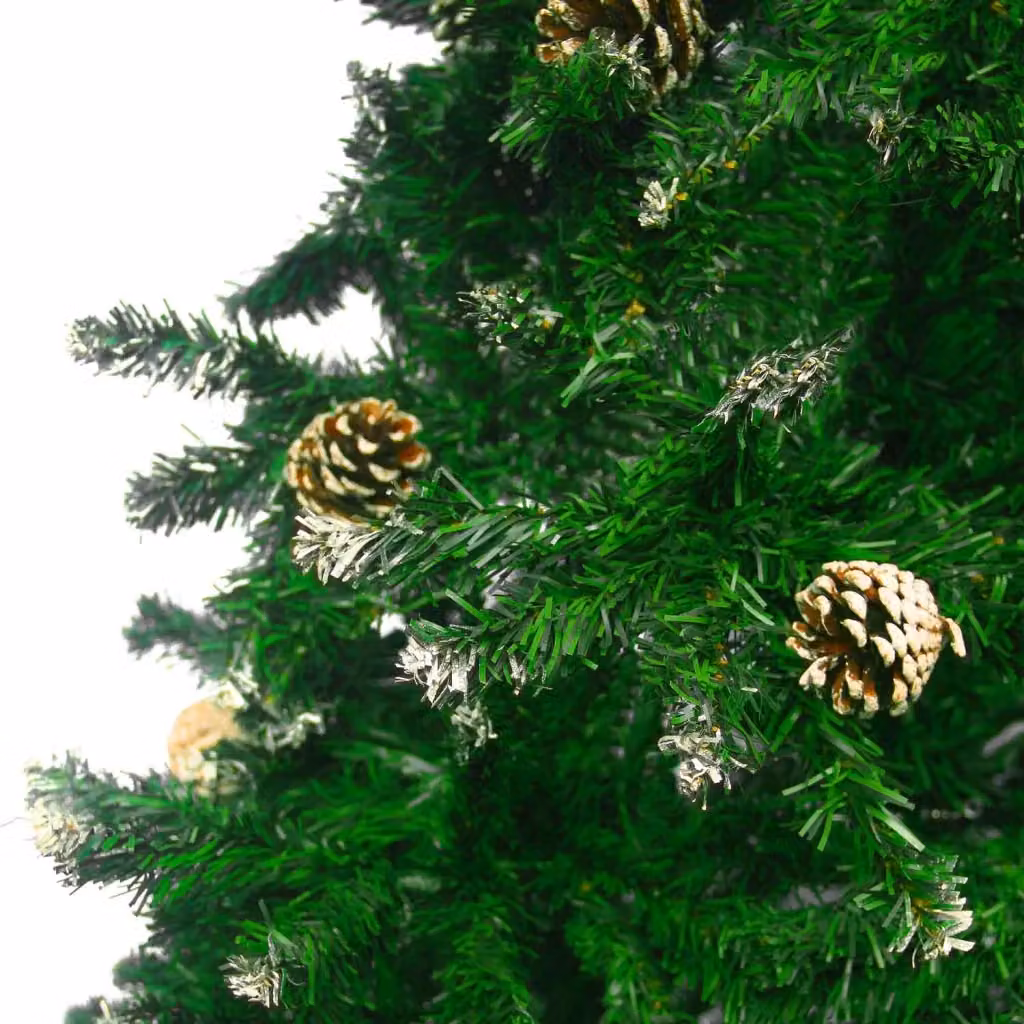 Albero di Natale Frankystar con neve e pigne, verde e bianco, L: 110 cm, H: 210 cm – 2
