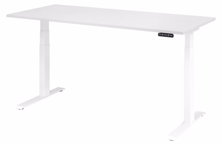 Scrivania regolabile in altezza XDKB | 2 motori | 120 - 180 cm | elettrica, dimensioni piano:180 x 80 cm, colore piano:bianco, colore struttura:bianco