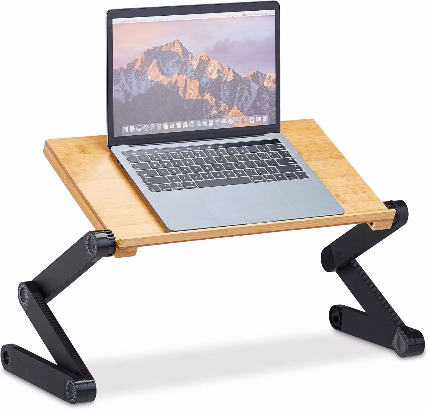 Supporto regolabile per laptop - Bambù - Alluminio - 47,5 x 60 x 26 cm - Tavolo per laptop - Naturale