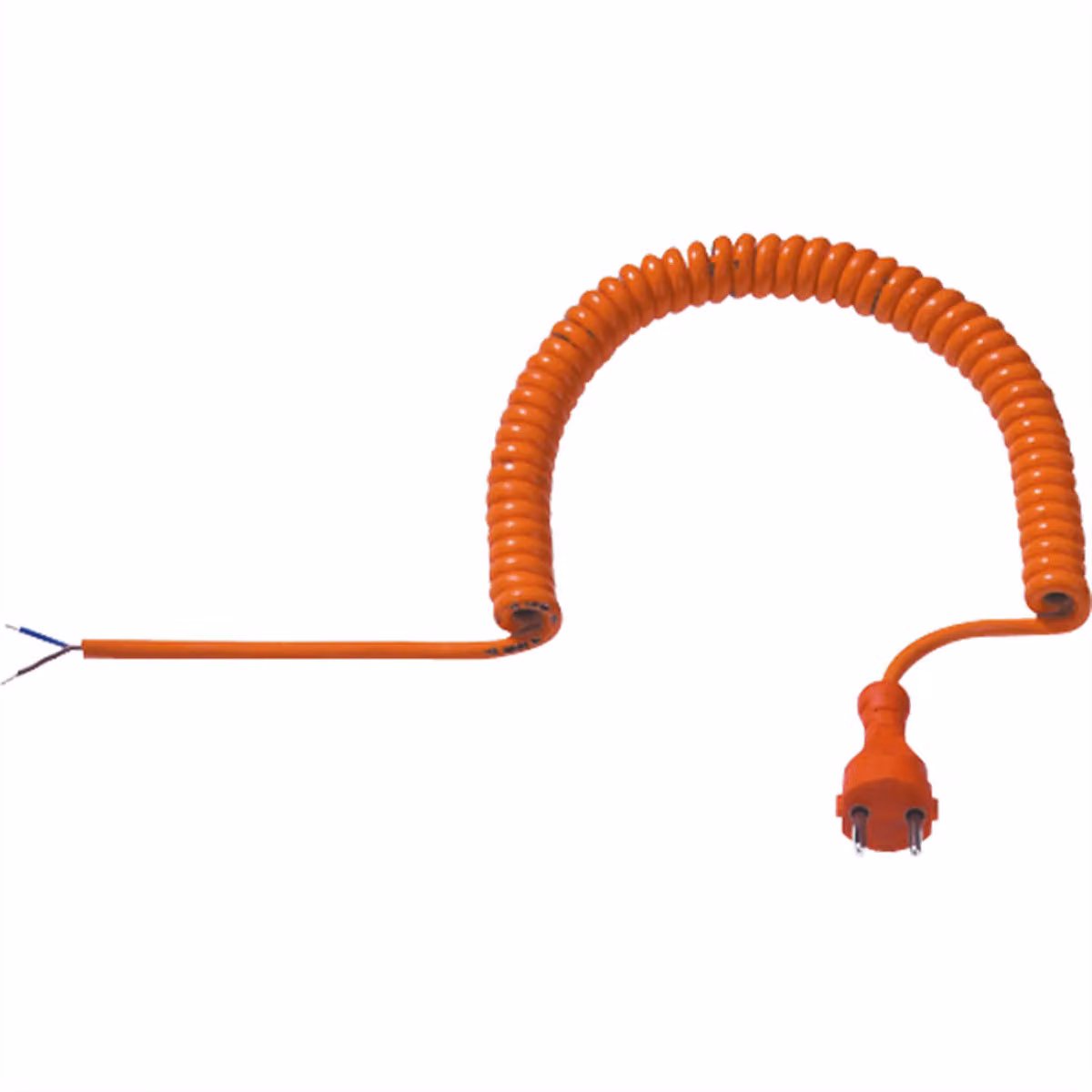 BACHMANN Cavo a spirale H05BQ-F 2x1,00 arancione, spina CEE 7/17