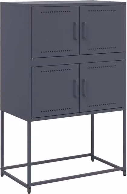 Buffet credenza cassettiera armadio mobile contenitore organizer per cucina soggiorno salotto 68,5 x 38,5 x 107 cm acciaio antracite 02_0029702