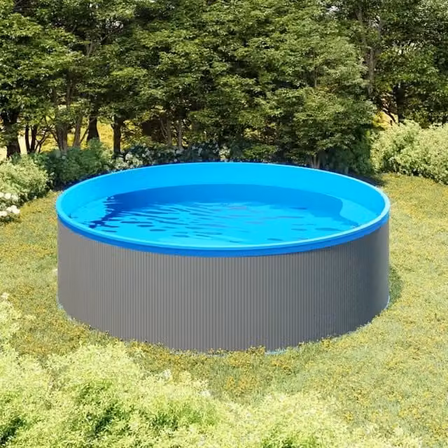 Piscina Fuori Terra 350x90 cm Grigio 92808