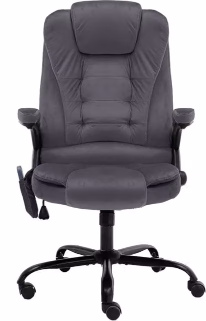 Sedia da Ufficio Ergonomica vidaXL in Velluto Grigio con Braccioli e Ruote