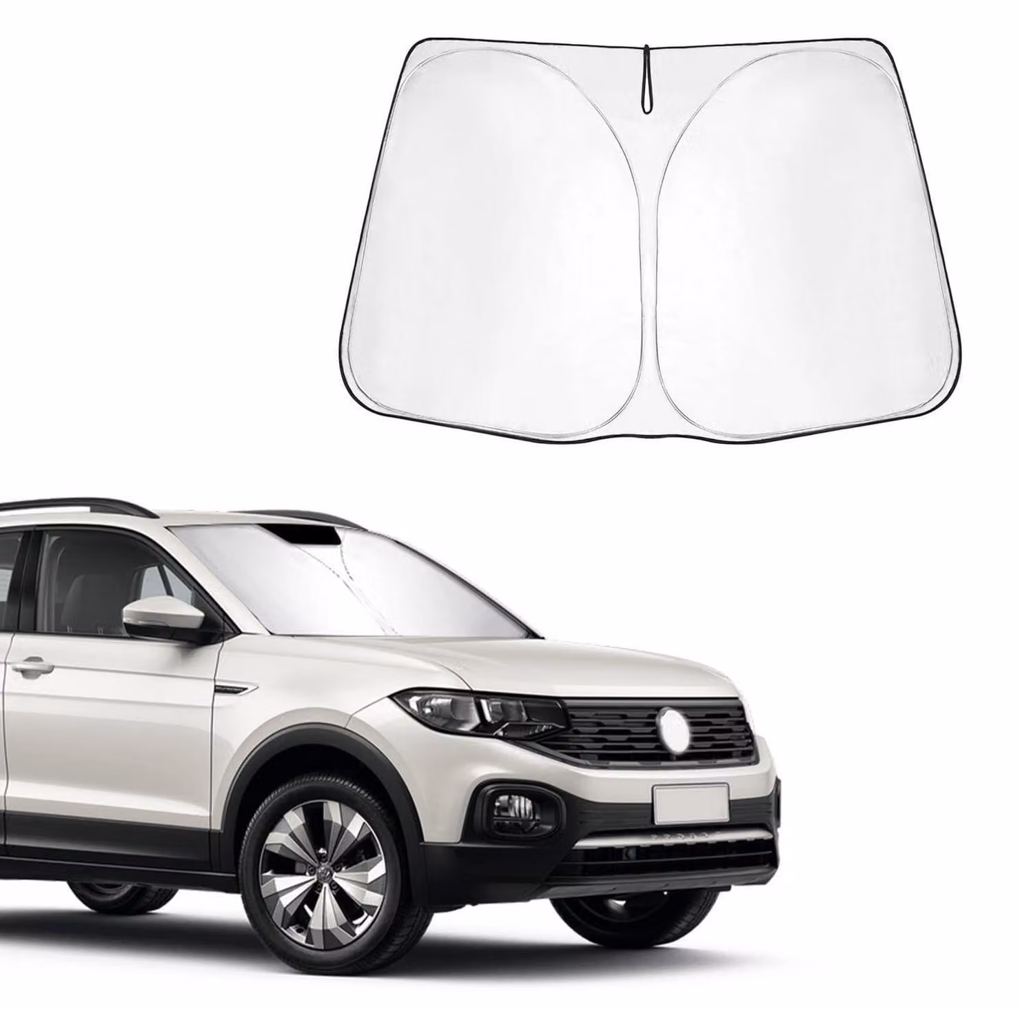 Parasole per auto compatibile con VW T-Cross (2018-2025) – Parasole pieghevole per parabrezza con protezione UV