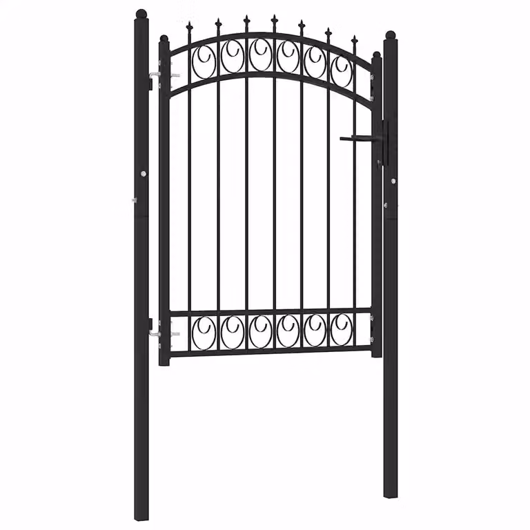 Cancello singolo a battente vidaXL in acciaio nero L: 103 cm, H: 100 cm