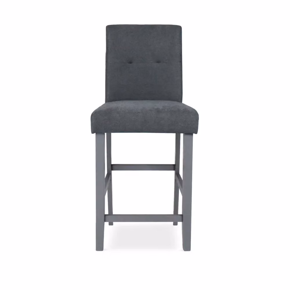 Sgabello Alex EFFEZETA ITALIA in legno e tessuto grigio L: 44,0 cm, P: 47,5 cm, H: 62,5 cm – 2