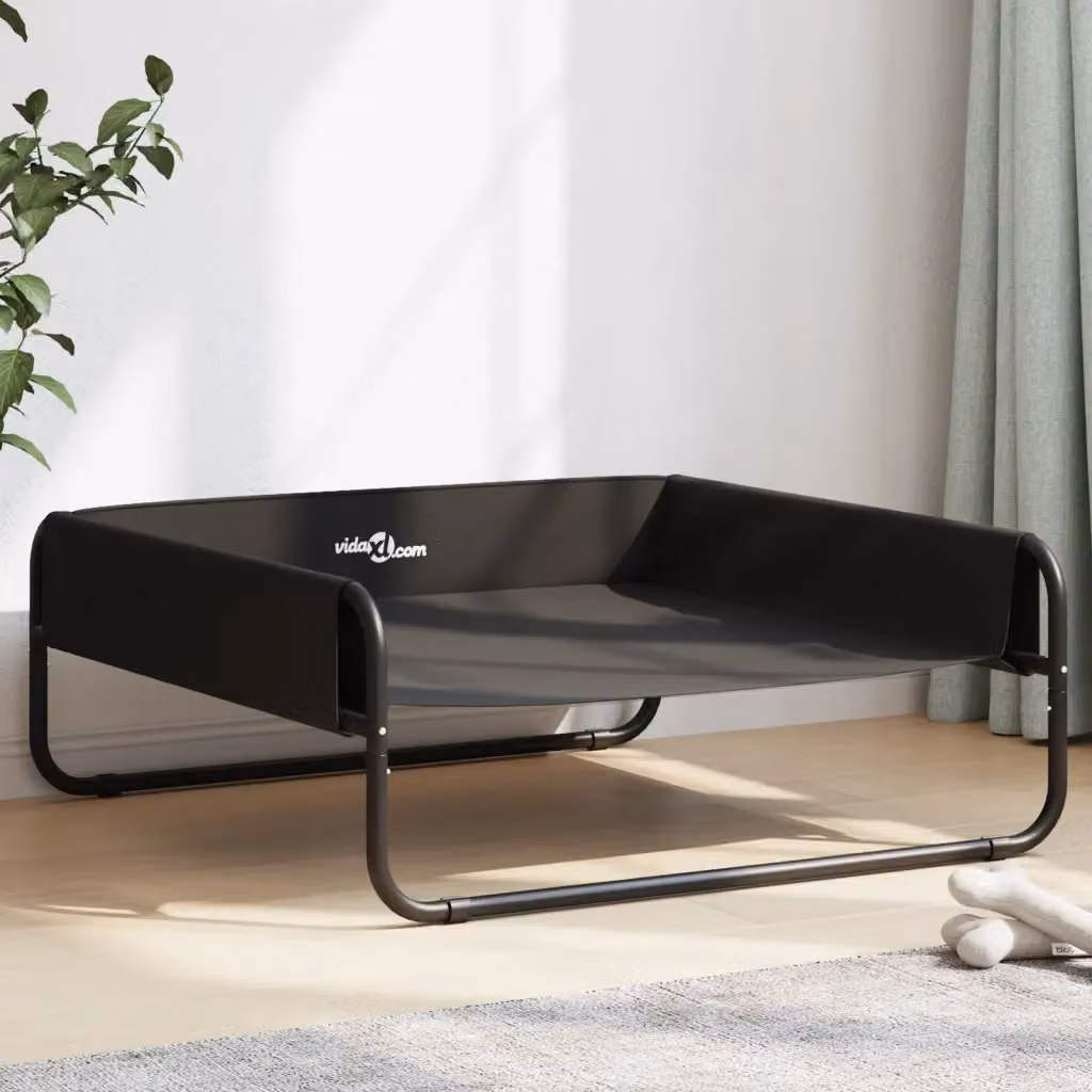 Cuccia per cani rialzata vidaXL in tela Oxford antracite e acciaio con base antiscivolo