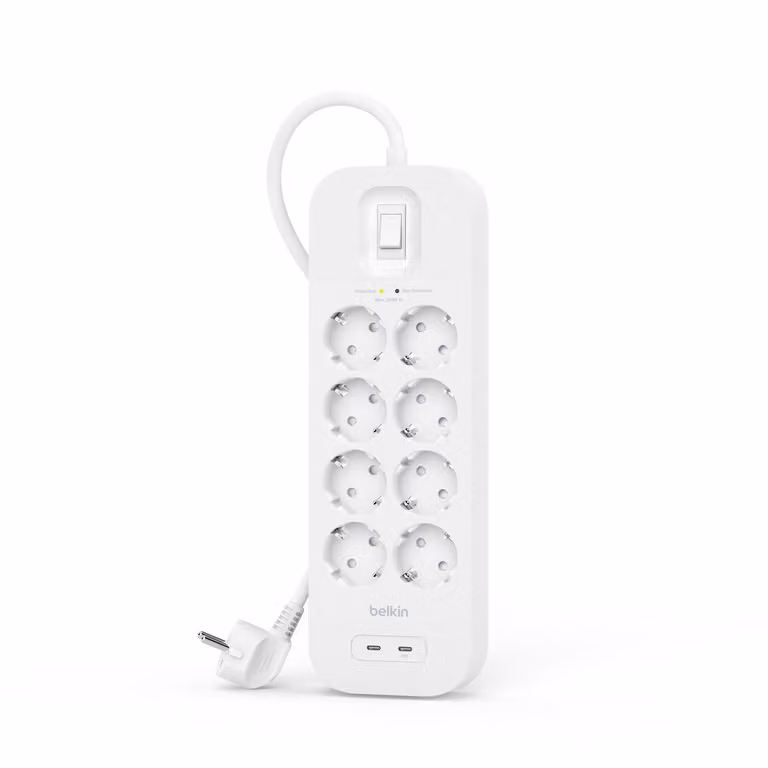 Belkin Steckdosenl./Überspannung 8-fach, 2xUSB-C 900J. SRB004vf2M