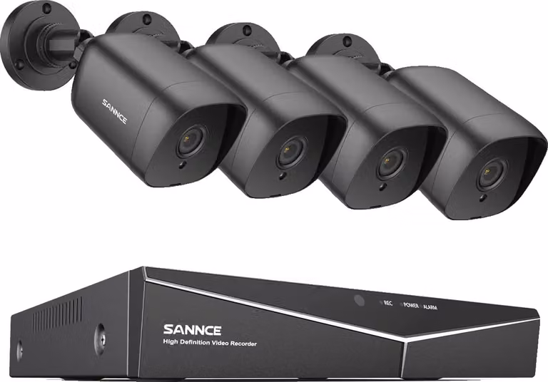 SANNCE Sistema di sicurezza domestica intelligente, 8CH DVR, 5MP telecamere a visione notturna, nessuno