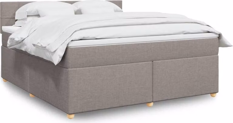 Maison Exclusive - Giroletto a Molle con Materasso Tortora 180x200 cm in Tessuto