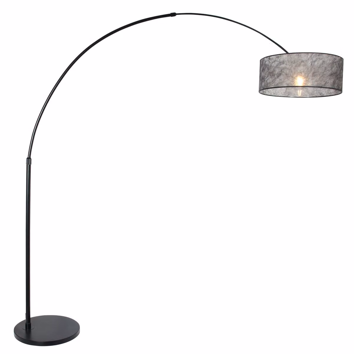 Lampada da terra Steinhauer Sparkled Light a 1 luce, argento opaco, 125-166 x 34 cm