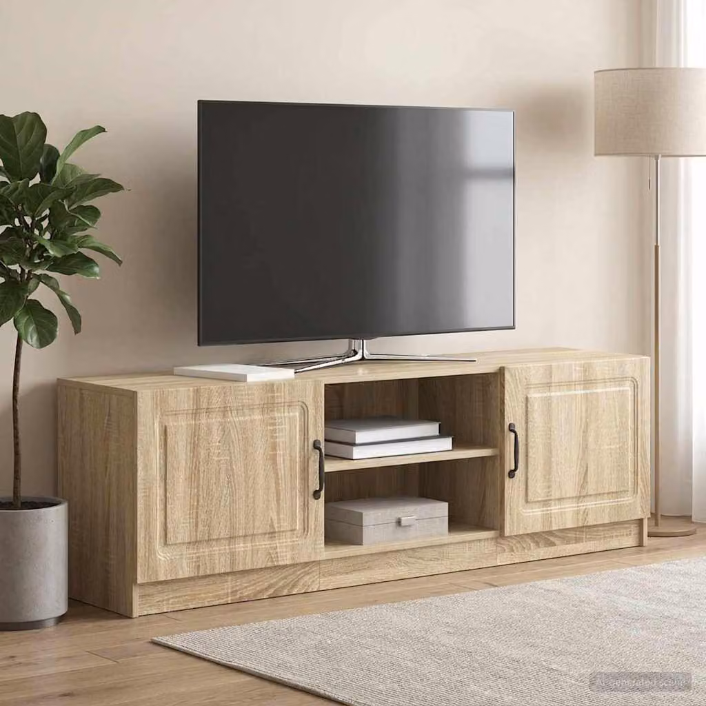 Mobile TV vidaXL in legno ingegnerizzato color rovere sonoma vintage con ruote L 150 cm x P 31 cm x H 47 cm