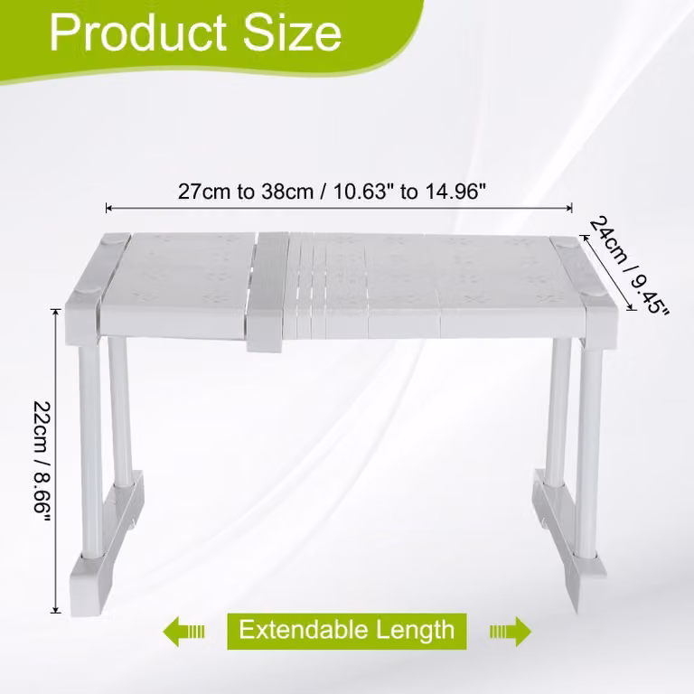 Omgoods - Portaoggetti regolabile per armadi, estensibile da 27 a 38 cm, con motivo floreale