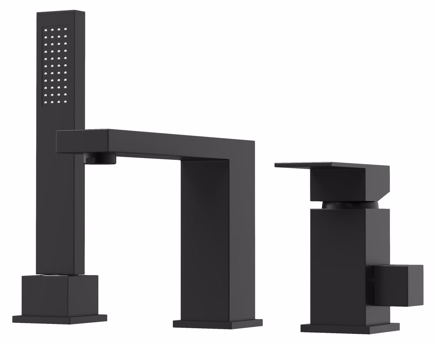 Granitan - Rubinetto per vasca da bagno - A 3 fori - Nero - Rubinetti da bagno - NOVA