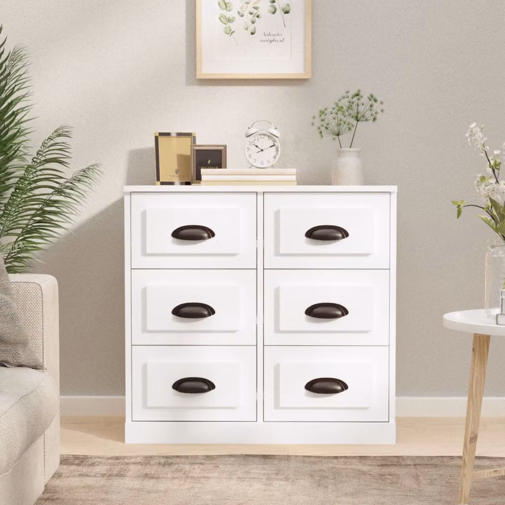 Credenza bianca vidaXL in legno multistrato e MDF, sospesa, L 70 x P 35,5 x H 67,5 cm