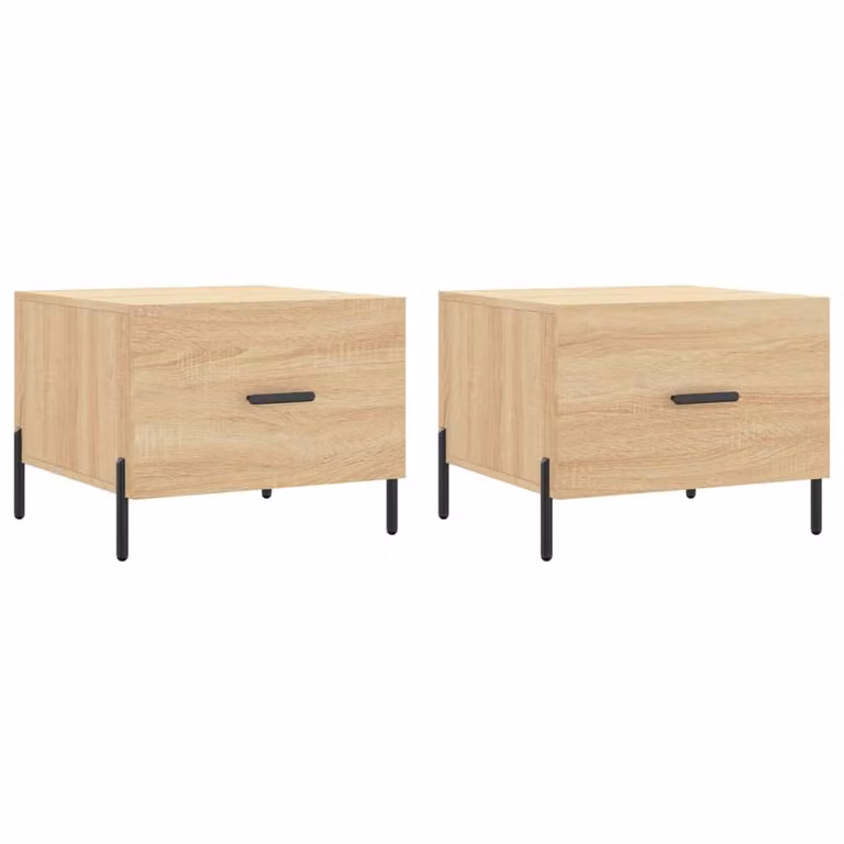 Tavolini Salotto 2pz Rovere Sonoma 50x50x40cm Legno Multistrato