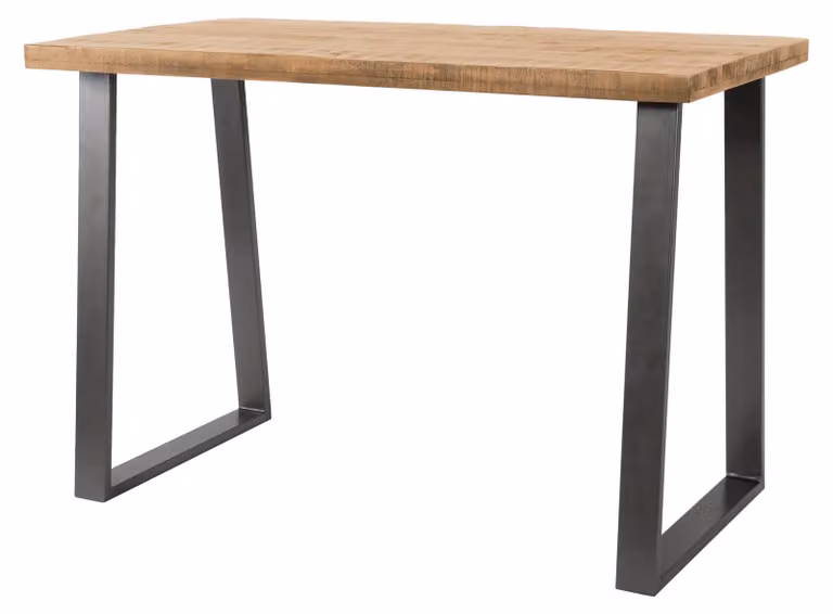 Tavolo da pranzo FURNLUX in legno massello marrone sabbia e nero 135 cm / Colore principale: marrone / Dimensioni: 135 x 92 x 70 cm
