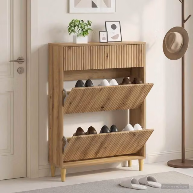 Mobile per scarpe moderno vidaXL in legno marrone L 78 cm x P 24 cm x H 103 cm