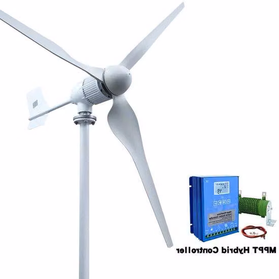 Mini generatore eolico da 8000W, 24V, con controllo ibrido e display LCD