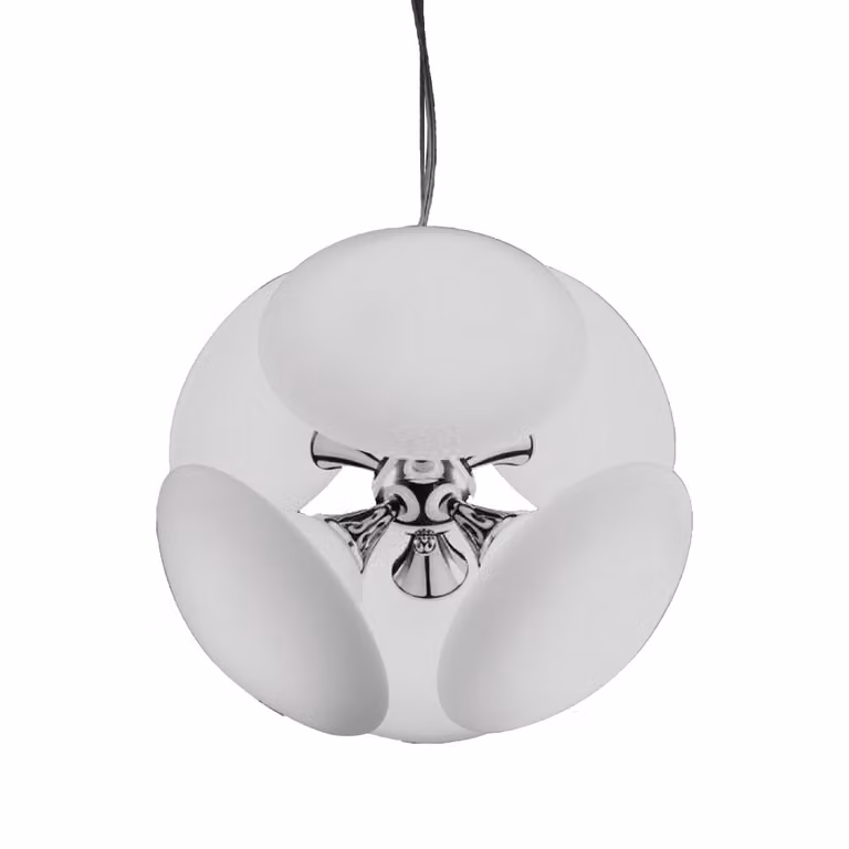 DIAMO lampada a sospensione 6xE14/40W, argento/bianco opale, Ø: 42 H: 120 cm, attacco E14, dimmerabile