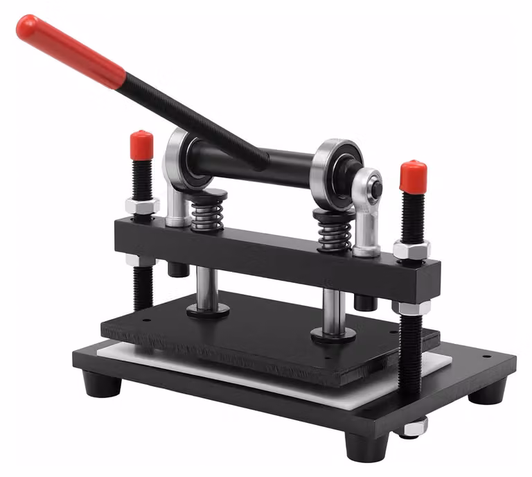 Macchina da taglio per campioni di pelle manuale - Taglierina regolabile - Doppie guide - Impugnatura antiscivolo - Piastra in acciaio da 14 mm - Colore nero