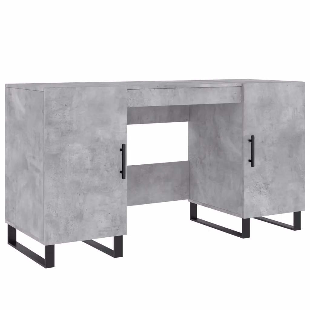 Scrivania da Scrittura Industrial vidaXL Grigio con Piano in Legno e Struttura in Metallo L: 140 cm, P: 50 cm, H: 75 cm – 2