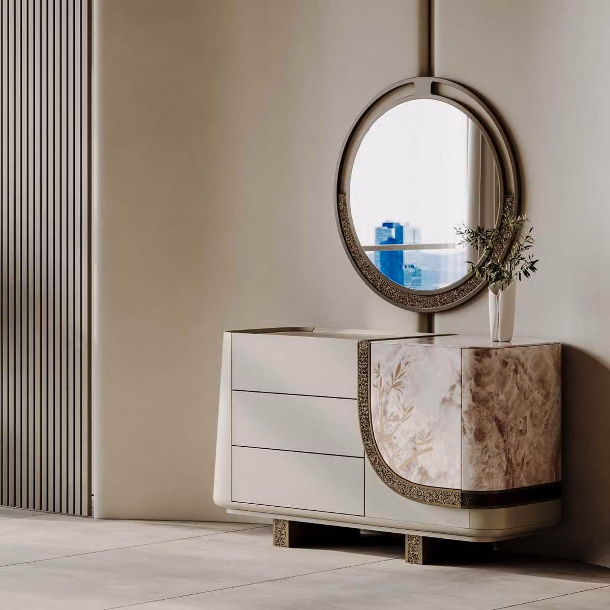Eleganter Schminktisch mit Spiegel und modernem Design