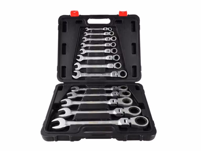Set-kit di chiavi a cricchetto snodate 8 – 32 mm, combinate,con snodo 13 pezzi Keltin