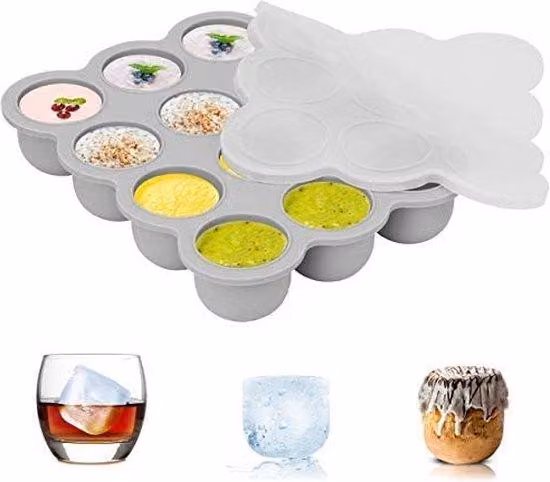 Contenitore in silicone per alimenti per bambini, riutilizzabile, per verdure, frutta e salse