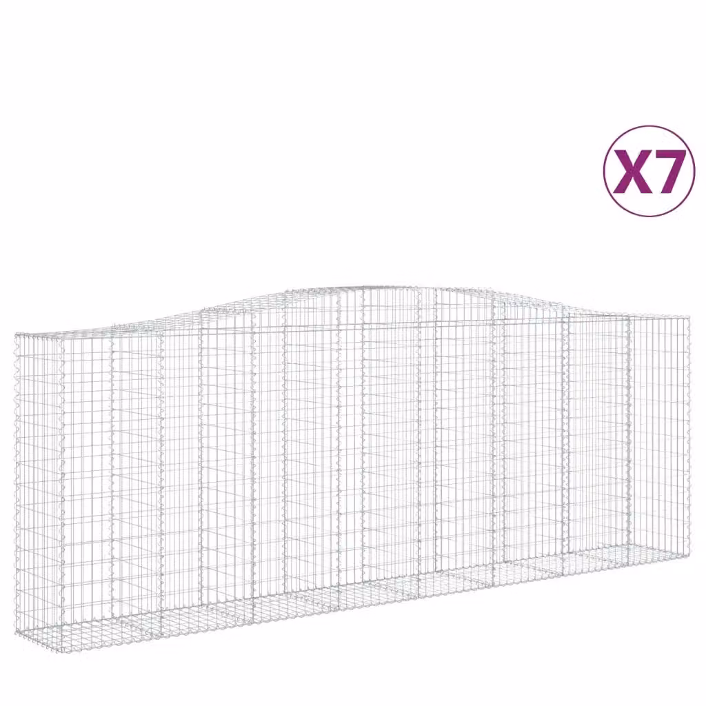 Set di 7 Cesti Gabbioni ad Arco Videx in Acciaio Zincato Argento L: 400 cm, P: 50 cm, H: 140/160 cm – 2