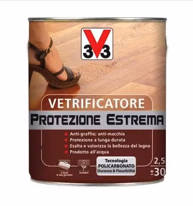 V33 Vetrificatore Parquet 2,5 lt Incolore Brillante Protezione Estrema