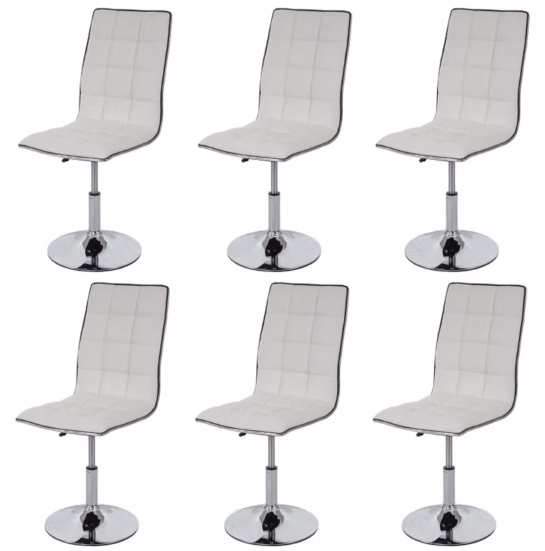 Set di 6 sedie da sala da pranzo | A x L x P 103 x 43 x 54 cm | Altezza seduta 41 cm | Pelle finta certificata | Bianco | Sedia Sedia da cucina